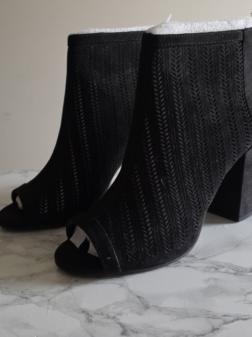 Joe Fresh Women's Black Peep-Toe Block Heel Booties